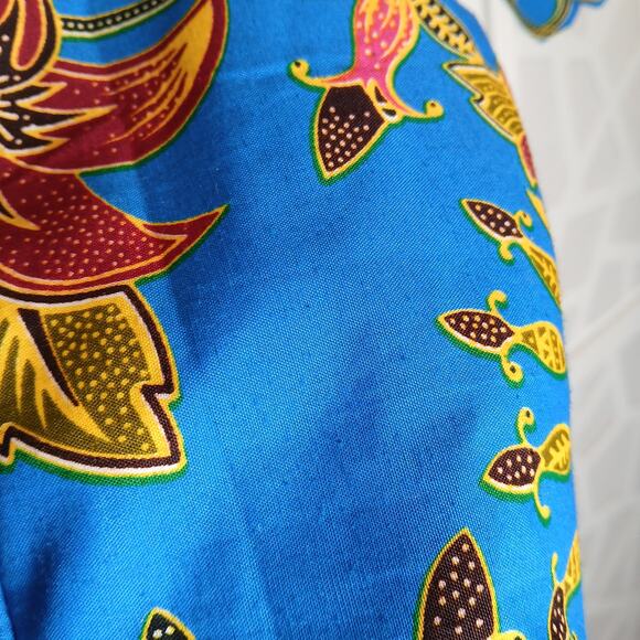 VeroEx Handmade Floral Cropped Blouse Womens 8 African Vibrant Maximalist Bold - Picture 3 of 13